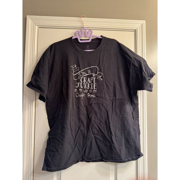 Craft Lover Short Sleeve Shirt 2XL Black with White Writing Graphic Shirt - Picture 2 of 2